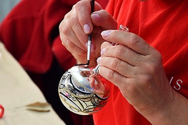 håndlavet glas julepynt